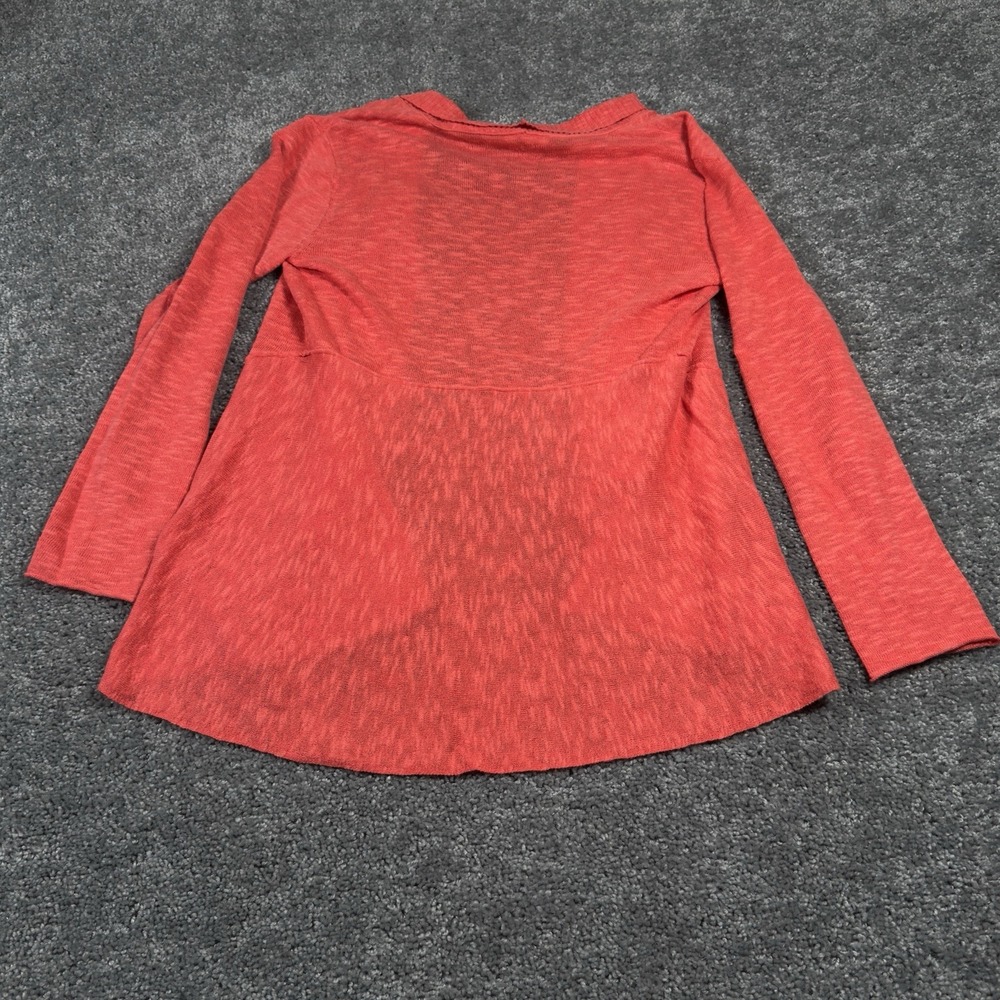 Eileen Fisher Cardigan XS Coral Orange Open Front Linen Blend Lightweight *READ* - Picture 5 of 7